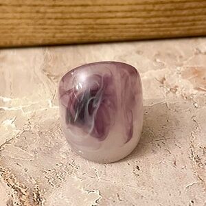 Lavender Purple Swirl Dome Ring, Metal Free Size 8